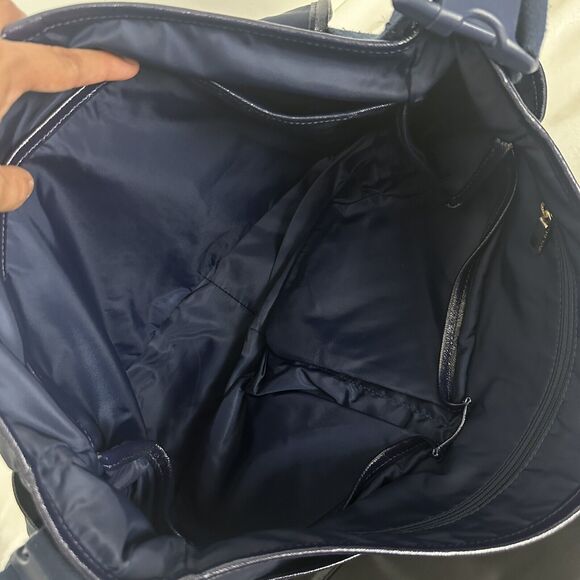 Tory Burch Billy Nylon Messenger Diaper Baby Bag Blue Crossbody Adjustable - Picture 13 of 16